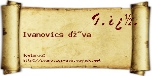 Ivanovics Éva névjegykártya